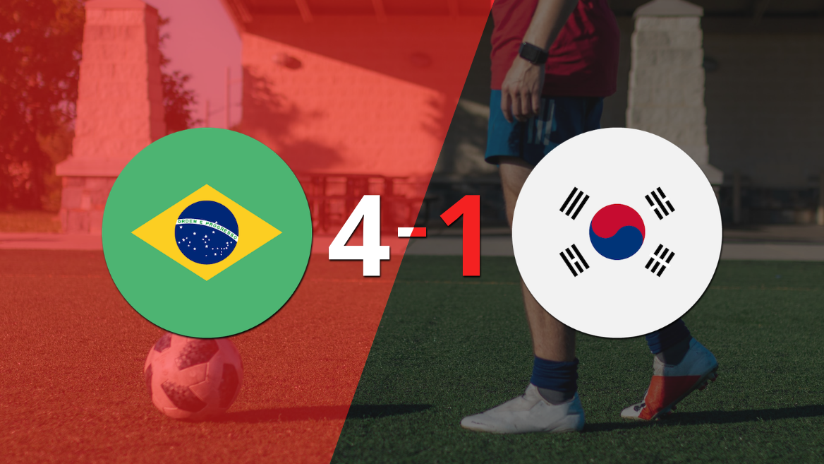Qatar 2022: Contundente victoria por 4-1 de Brasil sobre Rep. de Corea