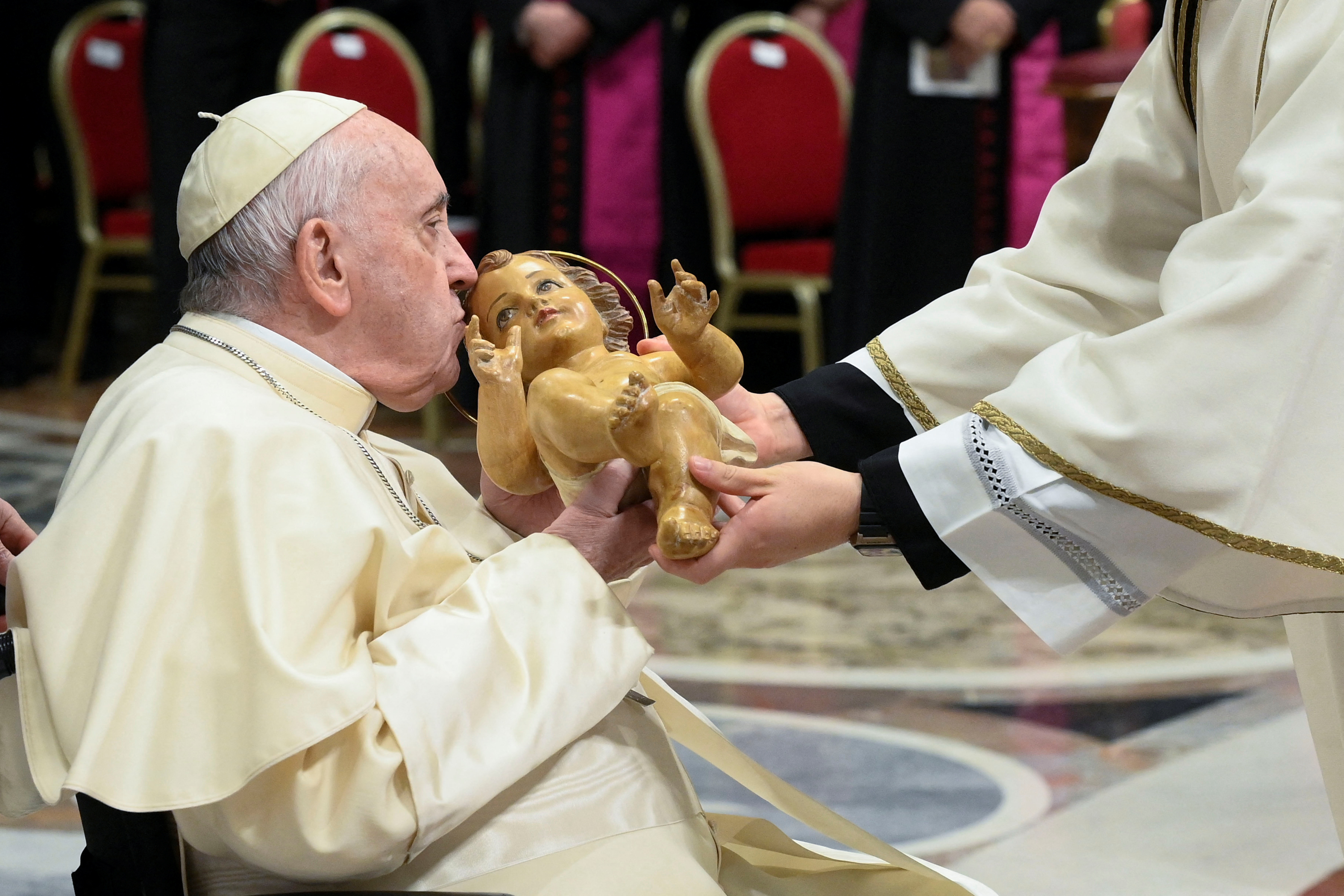 El Papa en la misa en la Basílica de San Pedro (via Reuters)