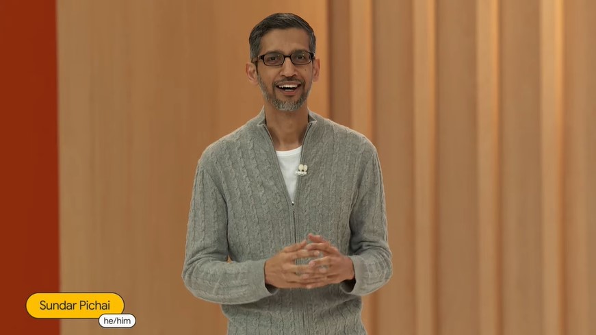 Sundar Pichai, CEO of Google at the Google I/O event.
