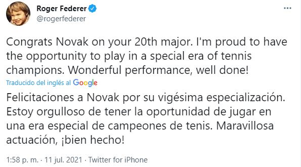 Los Mensajes De Federer Y Nadal A Djokovic Luego De Que El Serbio Los