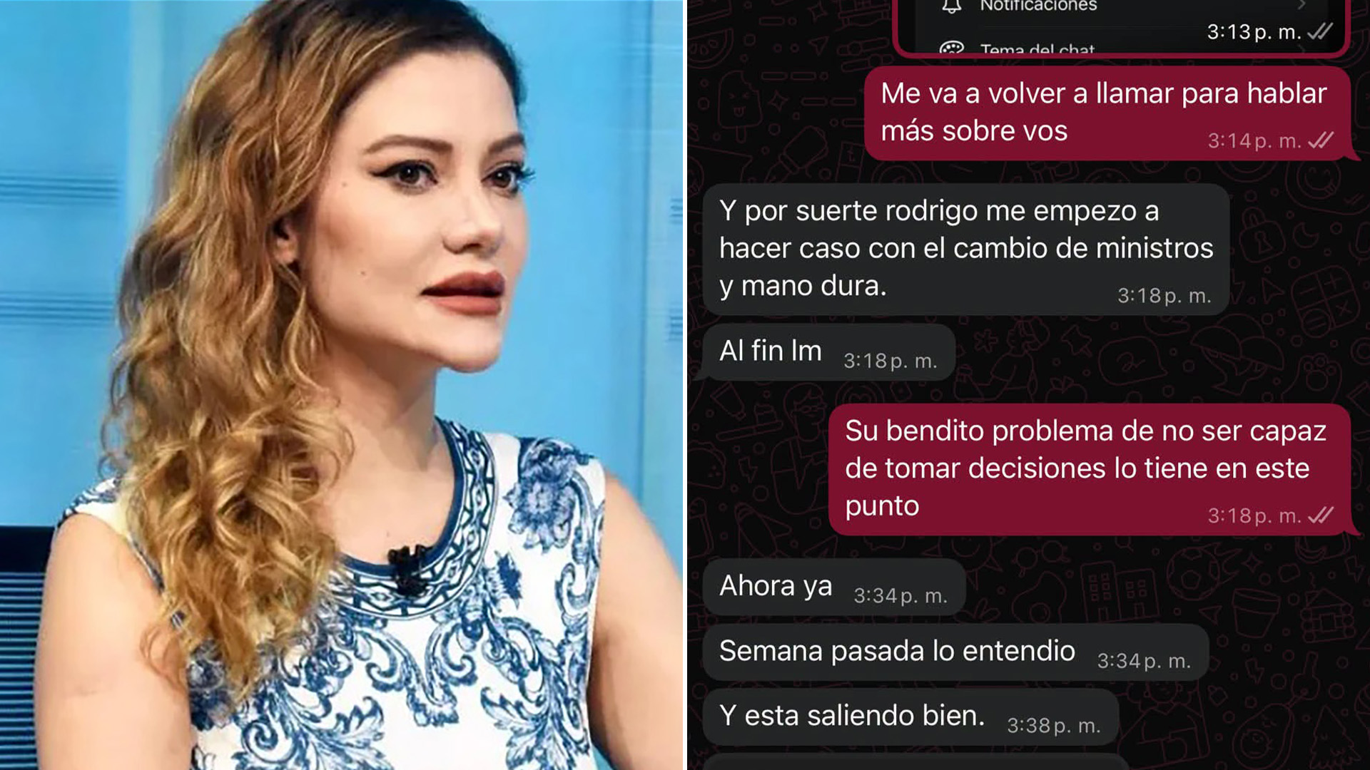 Los chats de Nadia Beller que complican a Fernando Cerimedo y el mensaje del presidente Rodrigo Paz sobre el caso