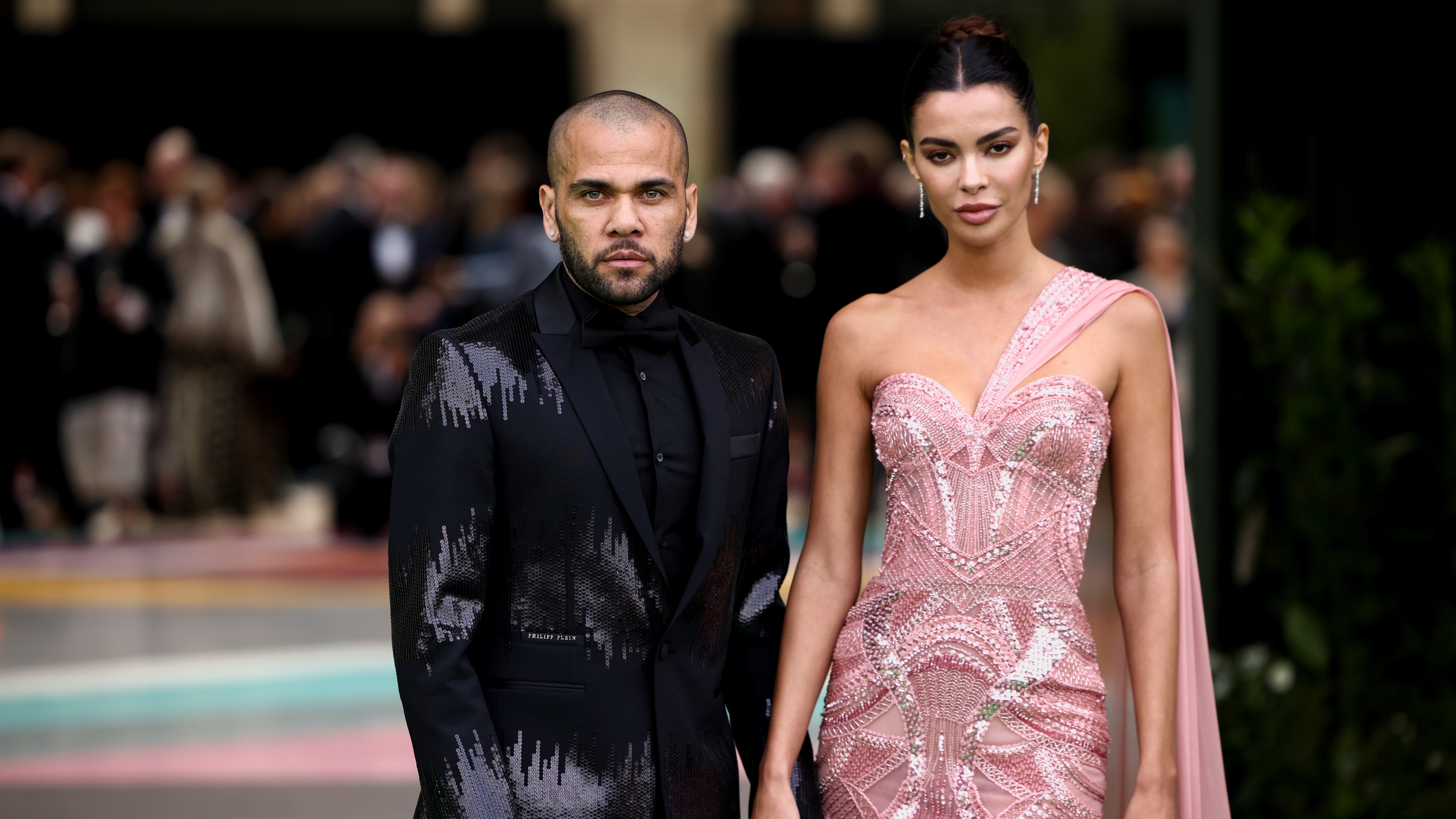 Football player Dani Alves with his wife Joana Sanz arrive at the Earthshot awards ceremony in London, Britain October 17, 2021. REUTERS/Henry Nicholls