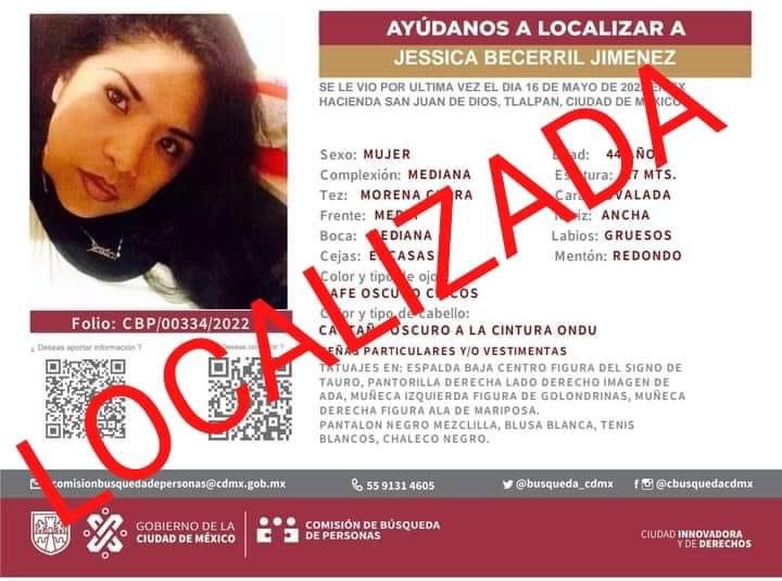 The 44-year-old woman had disappeared on May 16 (Photo: CDMX)
