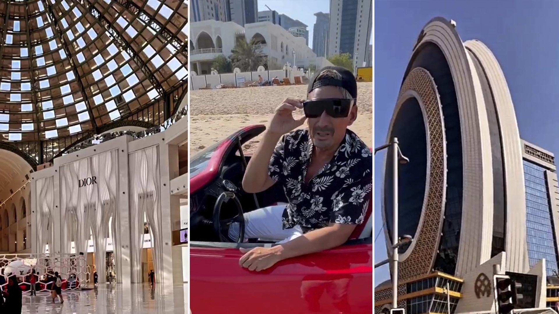 El Tirri llevó de paseo a Marcelo Tinelli en Qatar: desde un auto anfibio al shopping más lujoso