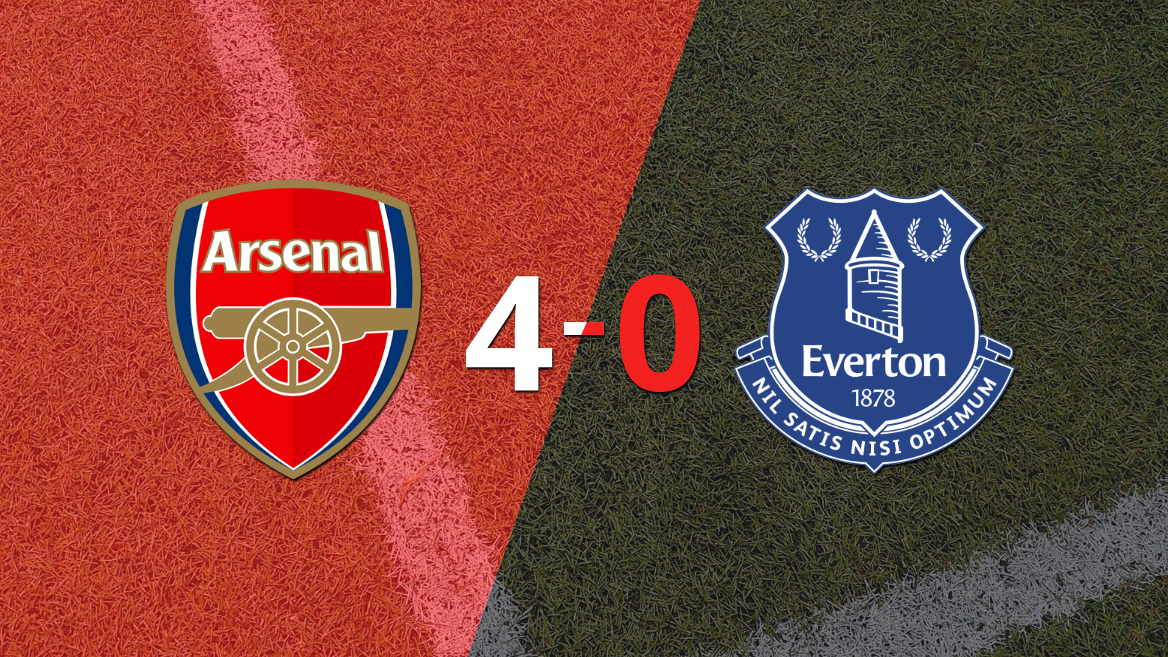 Doblete de Gabriel Martinelli en la goleada de Arsenal frente a Everton