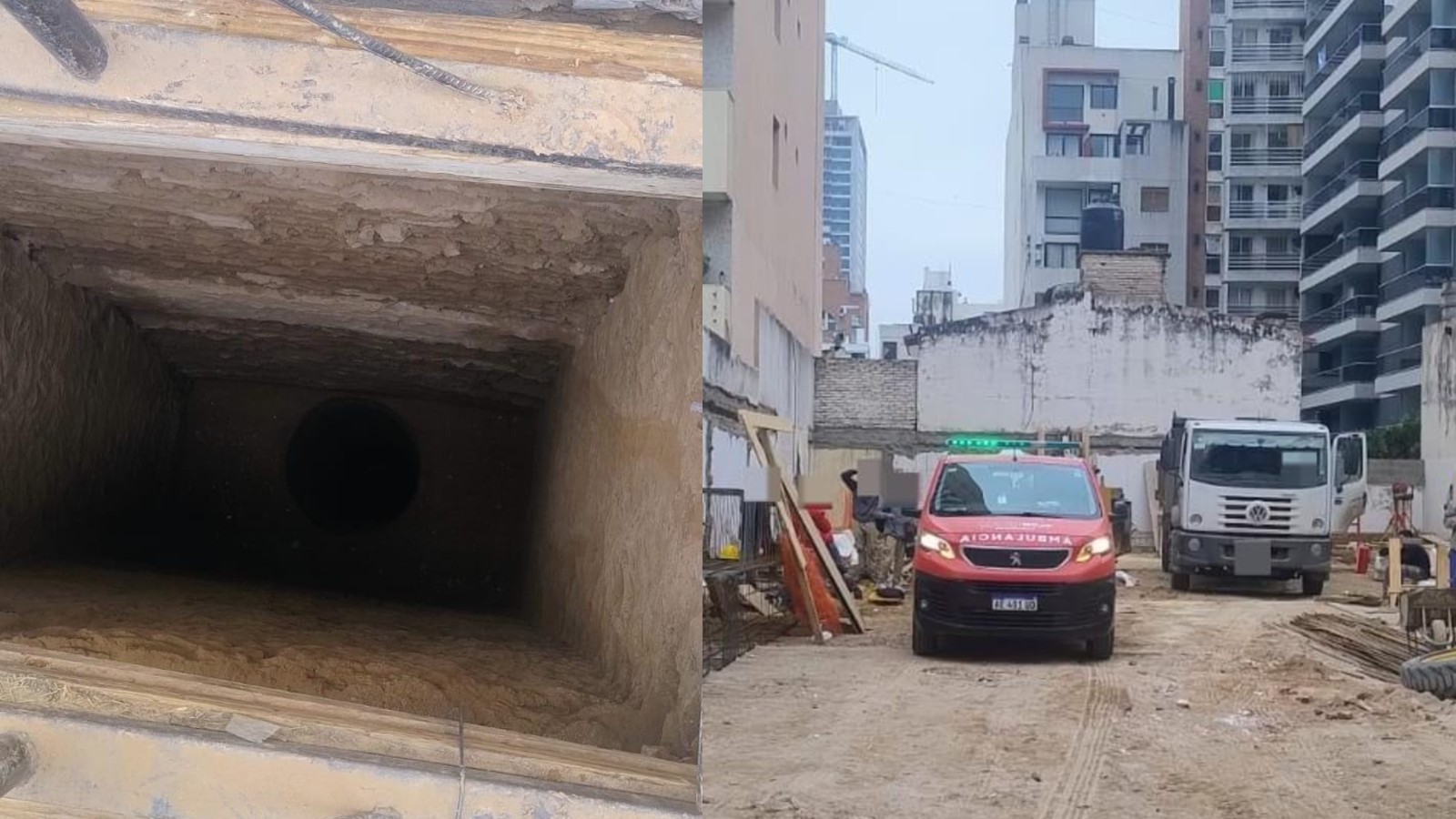 Un operario cay&oacute; a un pozo de 17 metros en una obra de Nueva C&oacute;rdoba y fue rescatado por sus compa&ntilde;eros