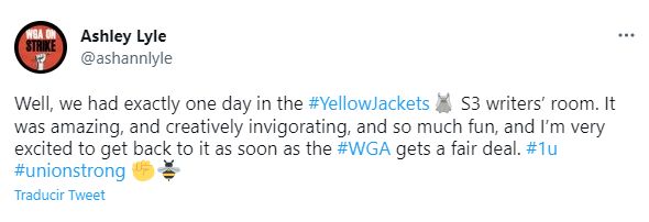 El tweet sobre Yellowjackets (Twitter)