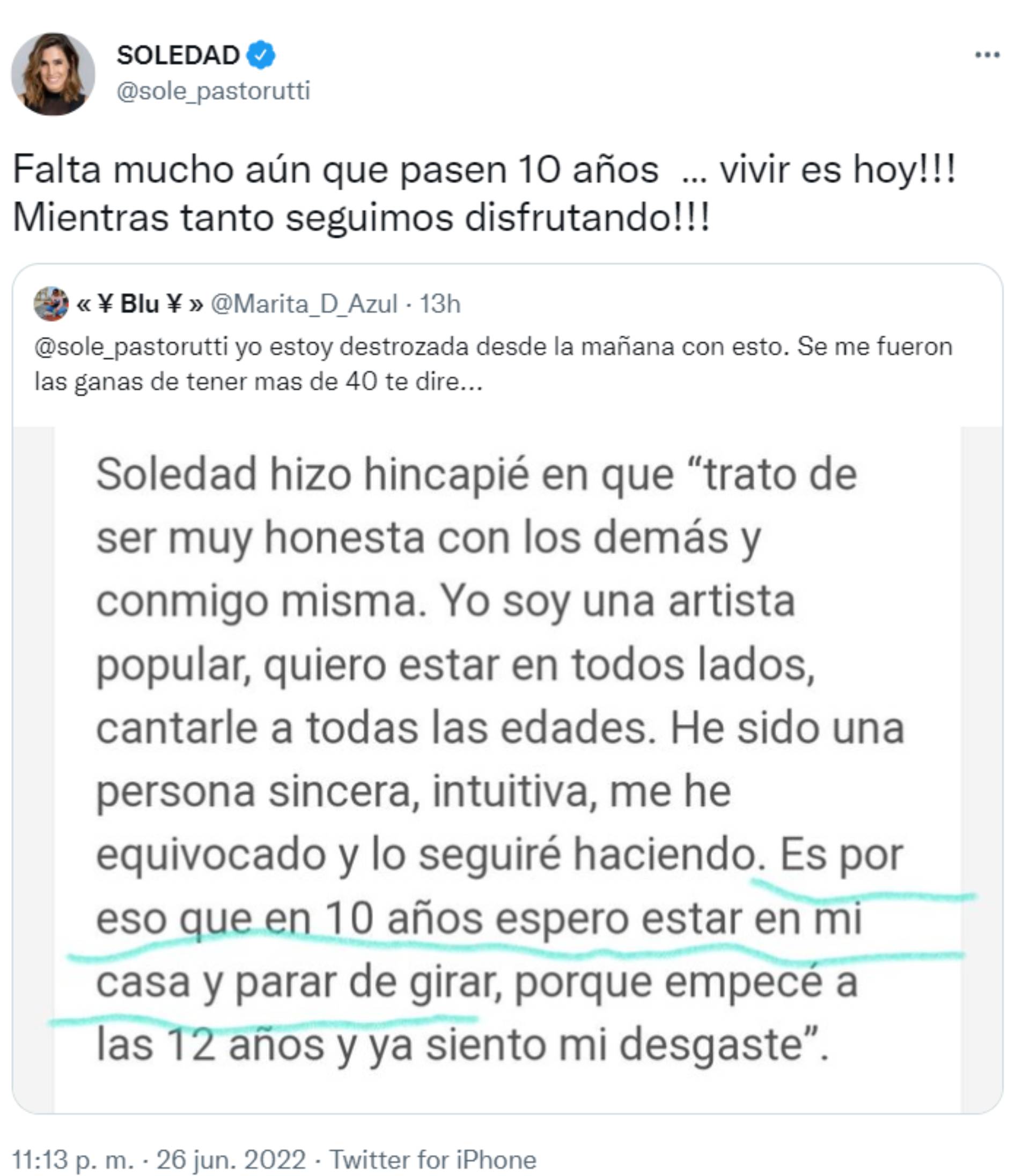 El mensaje de Soledad Pastorutti