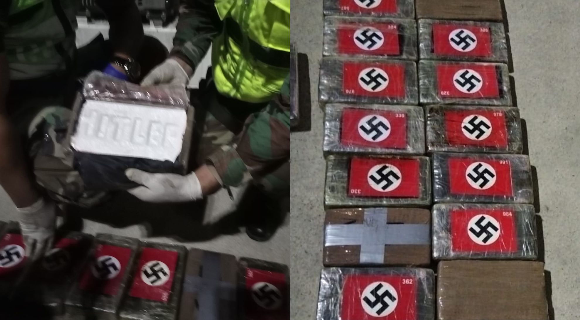 Incautan más de 50 kilos de cocaína en puerto de Paita con símbolos nazis y el nombre Hitler