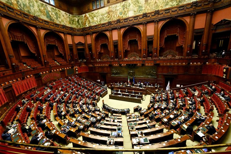 Vista general del interior del Parlamento italiano en Roma, Italia, el 26 de abril de 2021. Alberto Pizzoli/Pool vía REUTERS