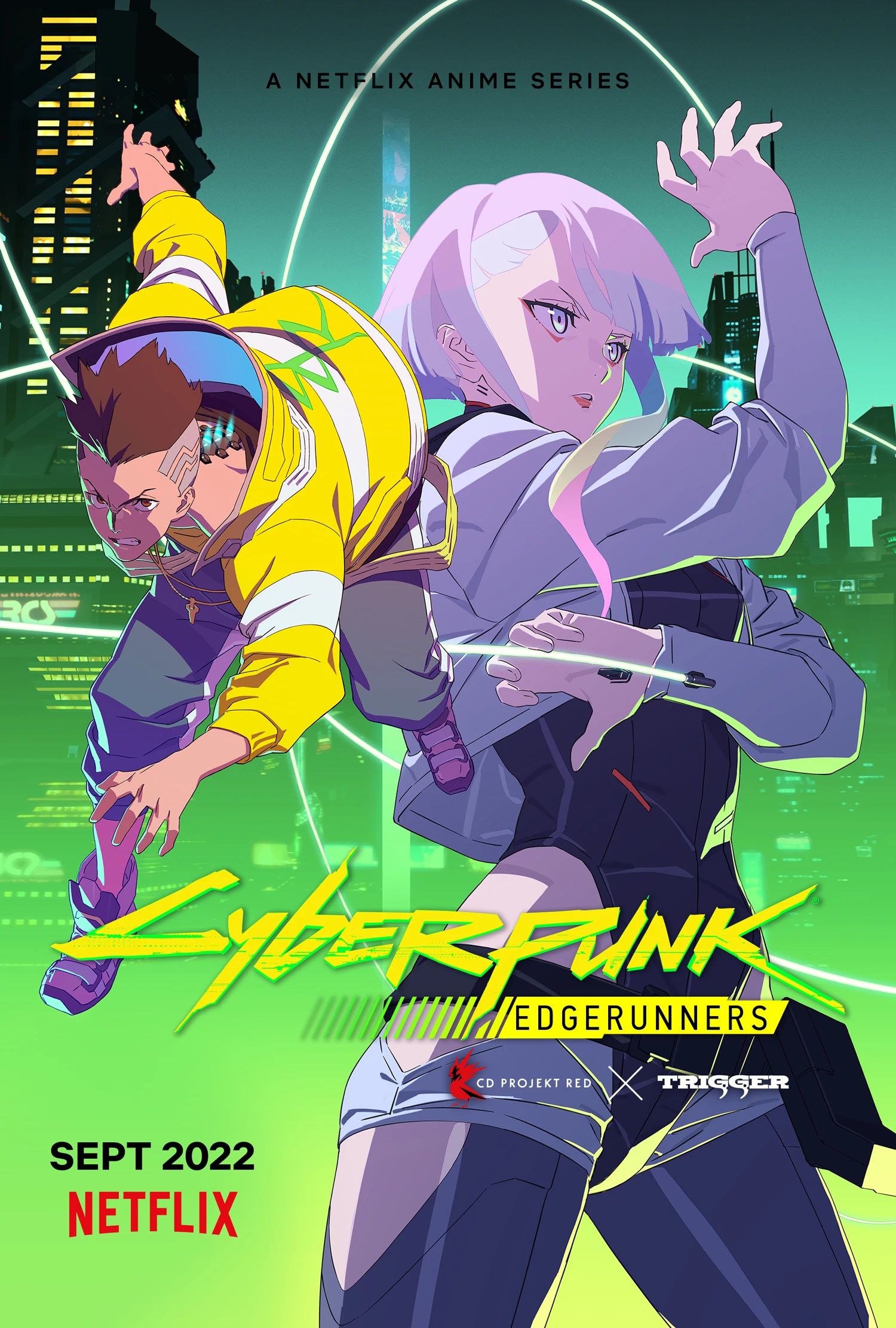 "Cyberpunk: Edgerunners" Está ambientado en Night City, el mapa del videojuego original.  (Netflix)