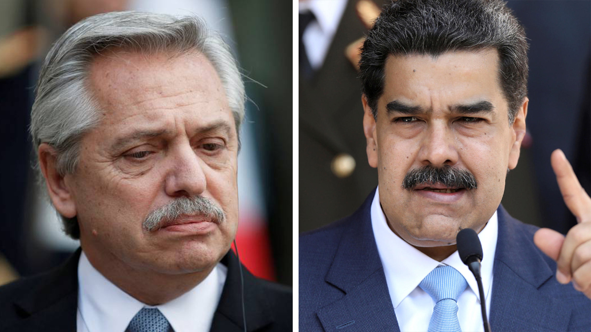 Los presidentes de Argentina y Venezuela, Alberto Fernández y Nicolás Maduro