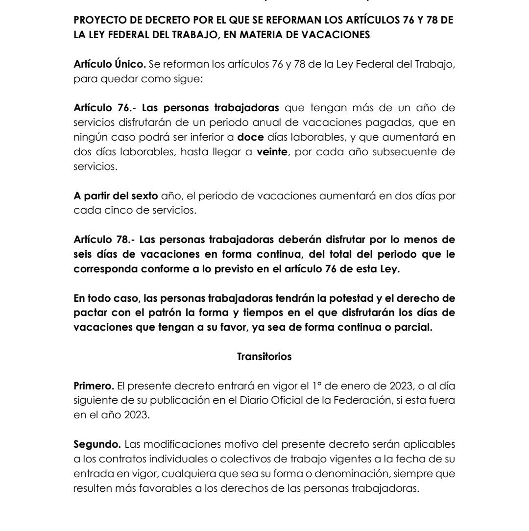 Debido a la modificación del artículo 78 de la Ley Federal del Trabajo, el dictamen deberá regresar al Senado (Twitter/@dd_lascamaras)