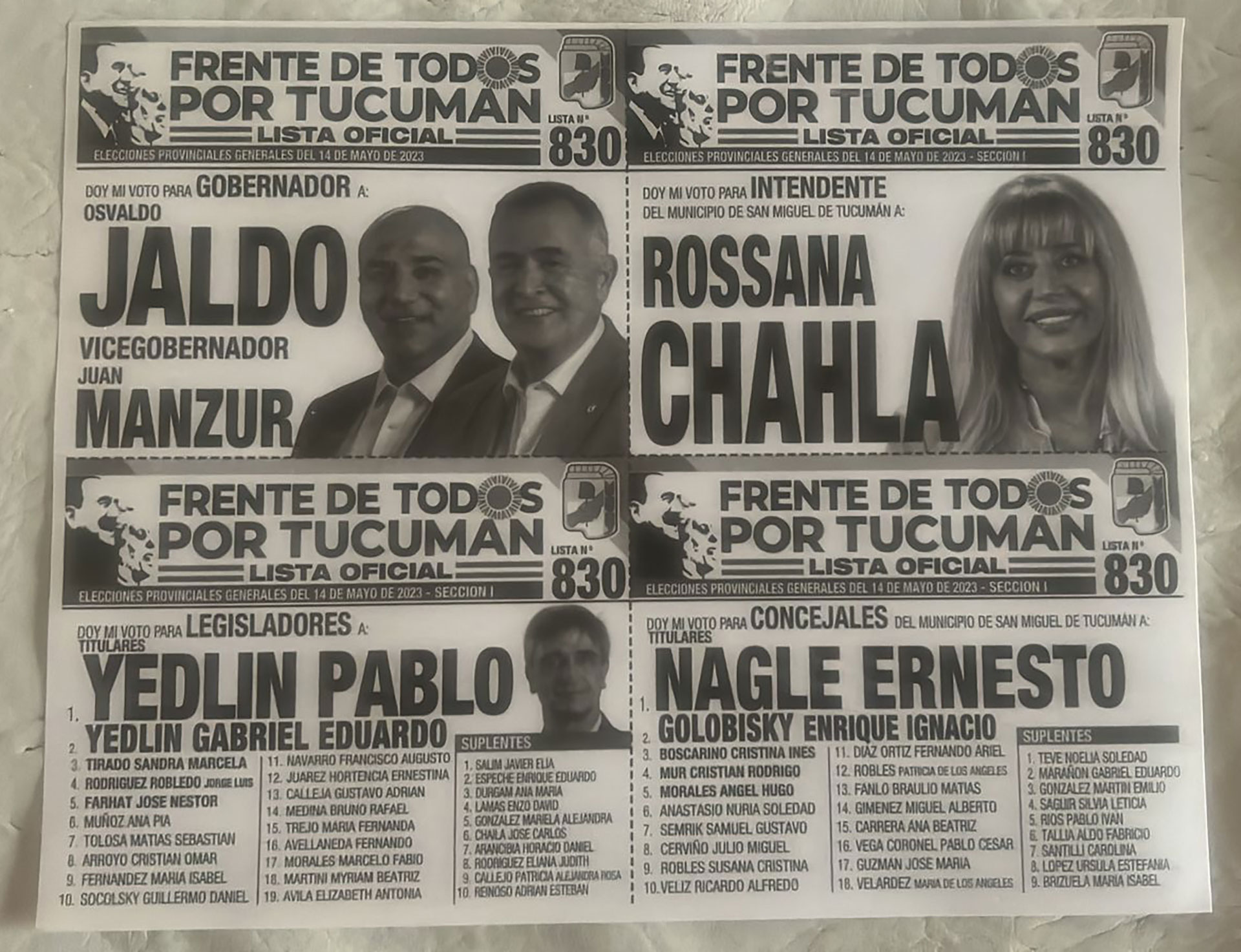 La boleta de Jaldo y Manzur que lleva a Pablo Yedlin como primer candidato a legislador provincial