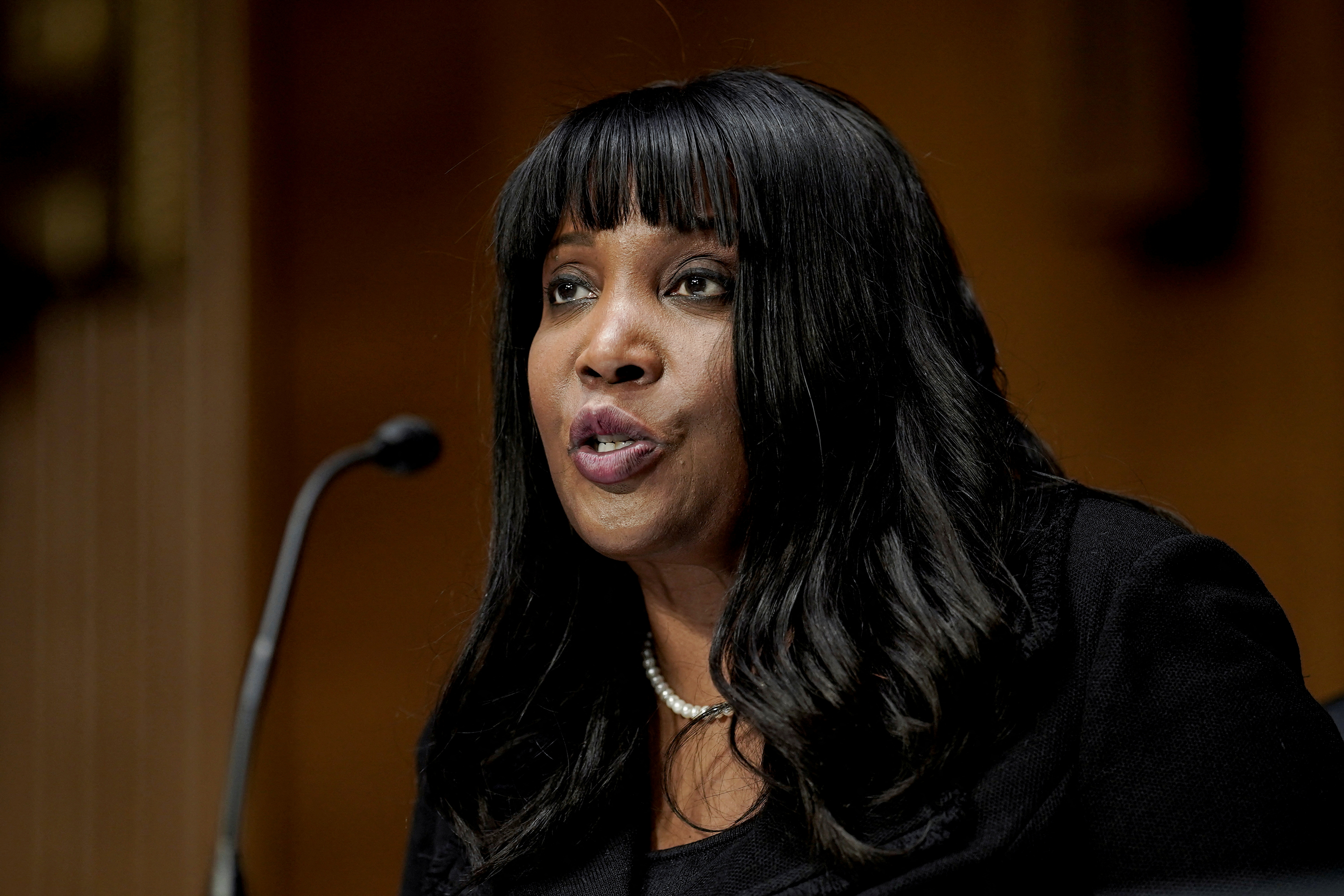Lisa DeNell Cook, primera mujer negra que formó parte de la junta directiva de la Fed estadounidense (REUTERS/Ken Cedeno/Pool/File Photo)