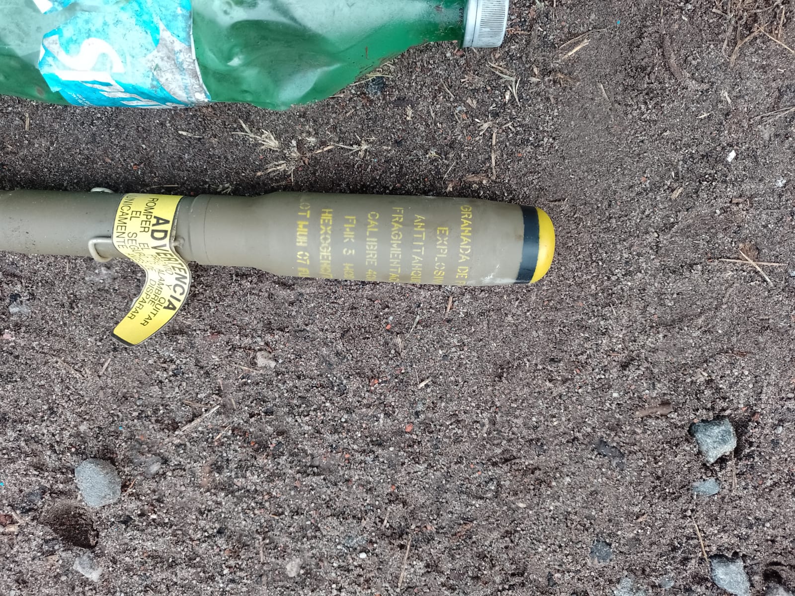 Una de las granadas encontradas.