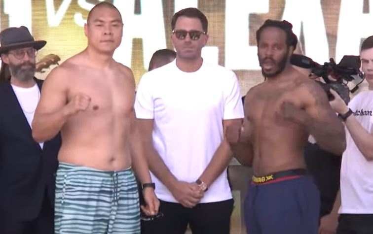 Zhilei Zhang y Scott Alexander (Foto: Captura de pantalla/YouTube-Matchroom Boxing)