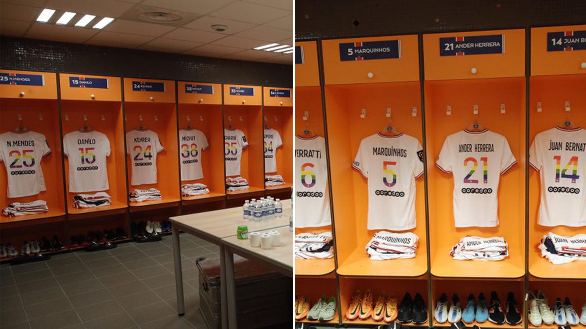 El PSG compartió imágenes del vestuario