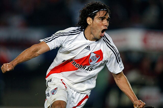 Radamel Falcao García con River Plate. Imagen: AFP.