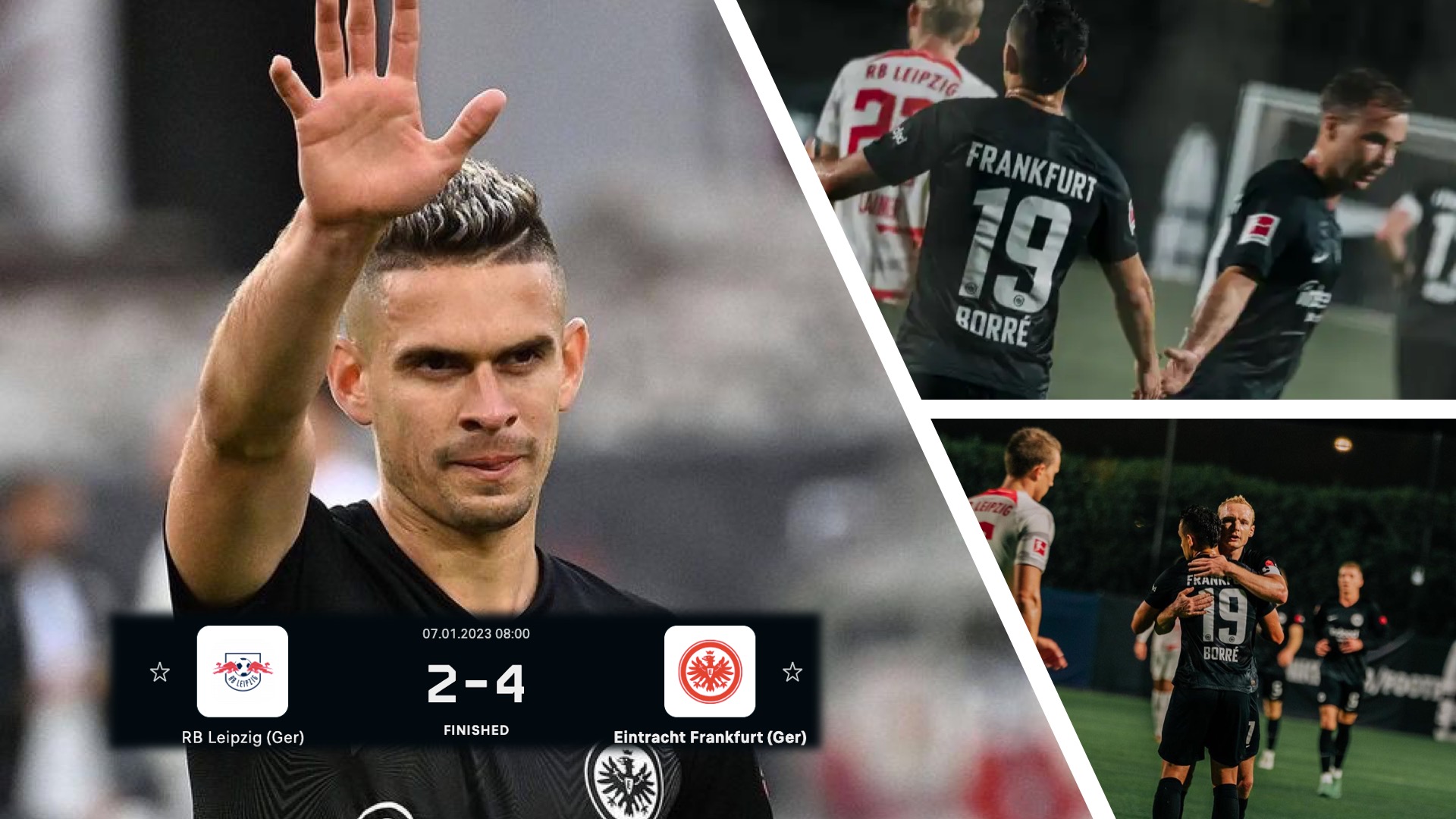Santos Borré se vistió de héroe y anotó en la remontada de Eintracht Frankfurt sobre RB Leipzig