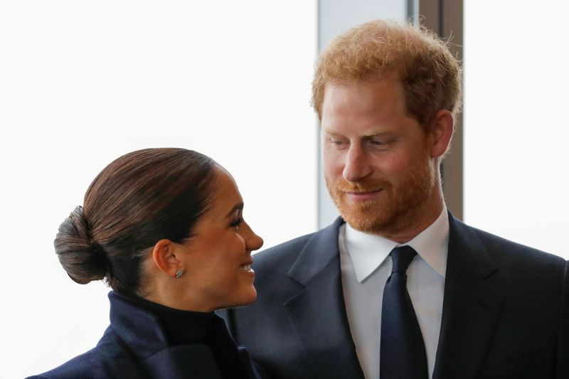 FOTO DE ARCHIVO: El príncipe británico Harry y Meghan, duque y duquesa de Sussex en Nueva York, 23 de septiembre del 2021. REUTERS/Andrew Kelly
