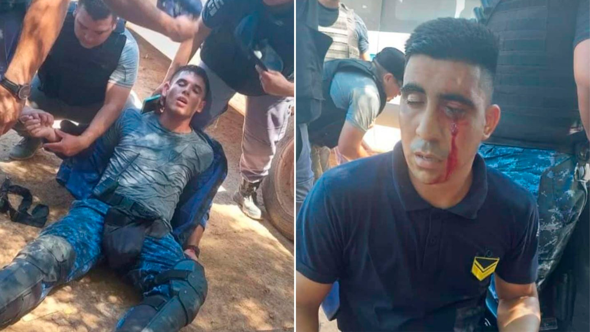 Policías heridos tras el enfrentamiento con los manifestantes wichís