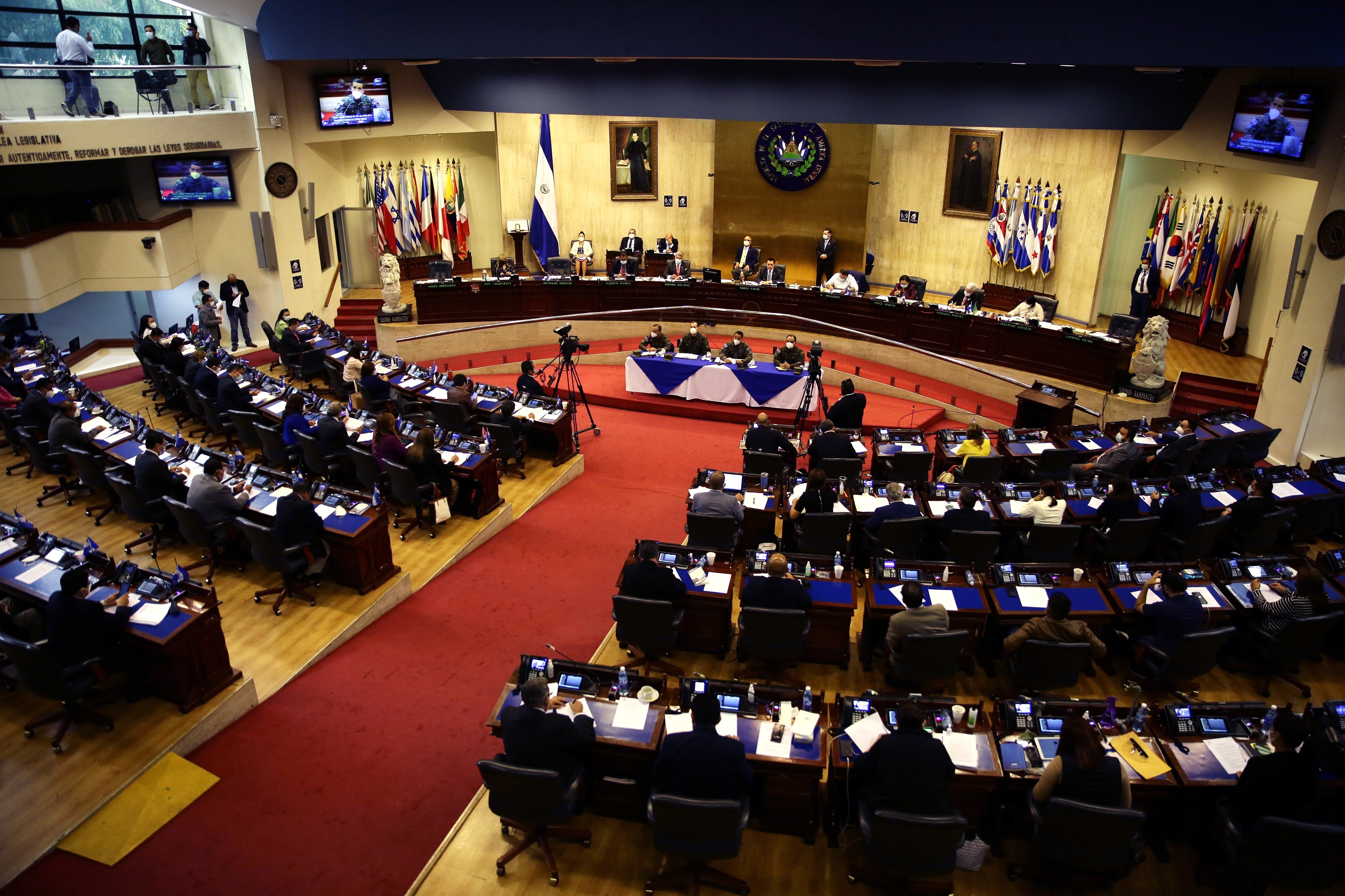 Vista general de una sesión en el Congreso salvadoreño en San Salvador