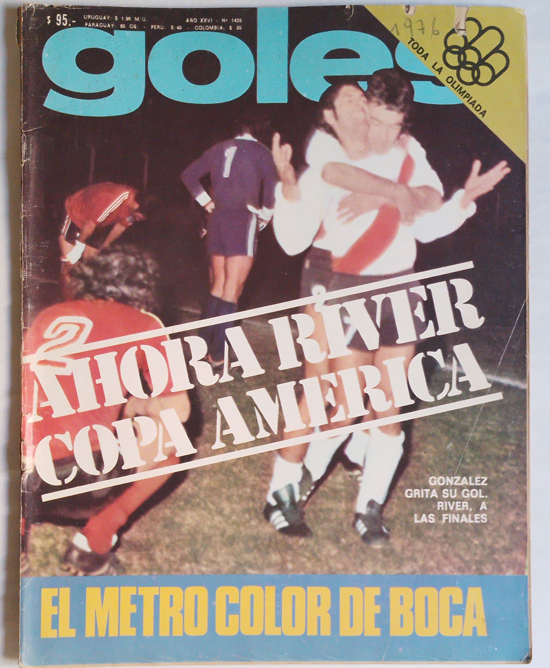Tapa con el gol decisivo a Independiente por la Libertadores 1976