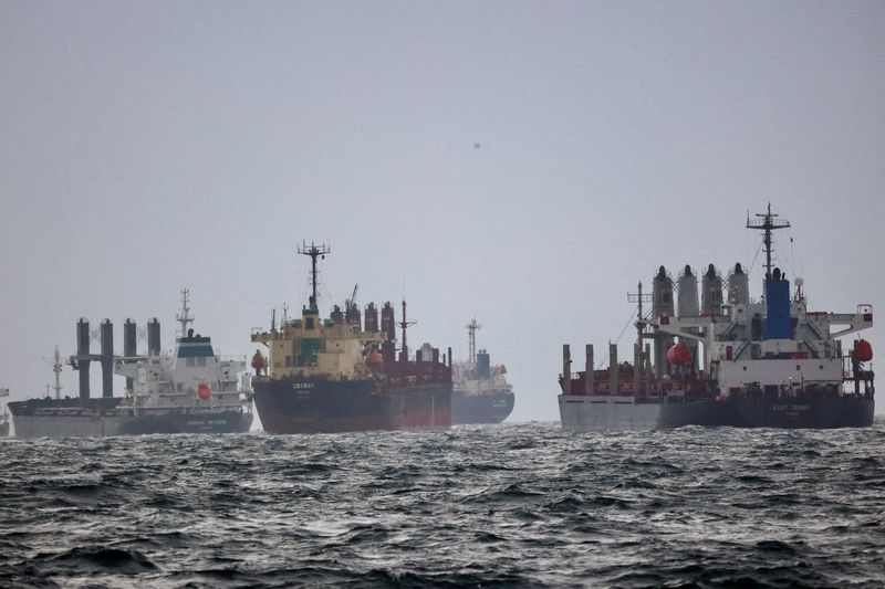 Varios buques esperan a ser sometidos a una inspección de acuerdo con las condiciones de la "Iniciativa de Granos del mar Negro" en el fondeadoero sur del estrecho del Bósfotro en Estambul, Turquía, el 11 de diciembre de 2022. REUTERS/Yoruk Isik/Archivo