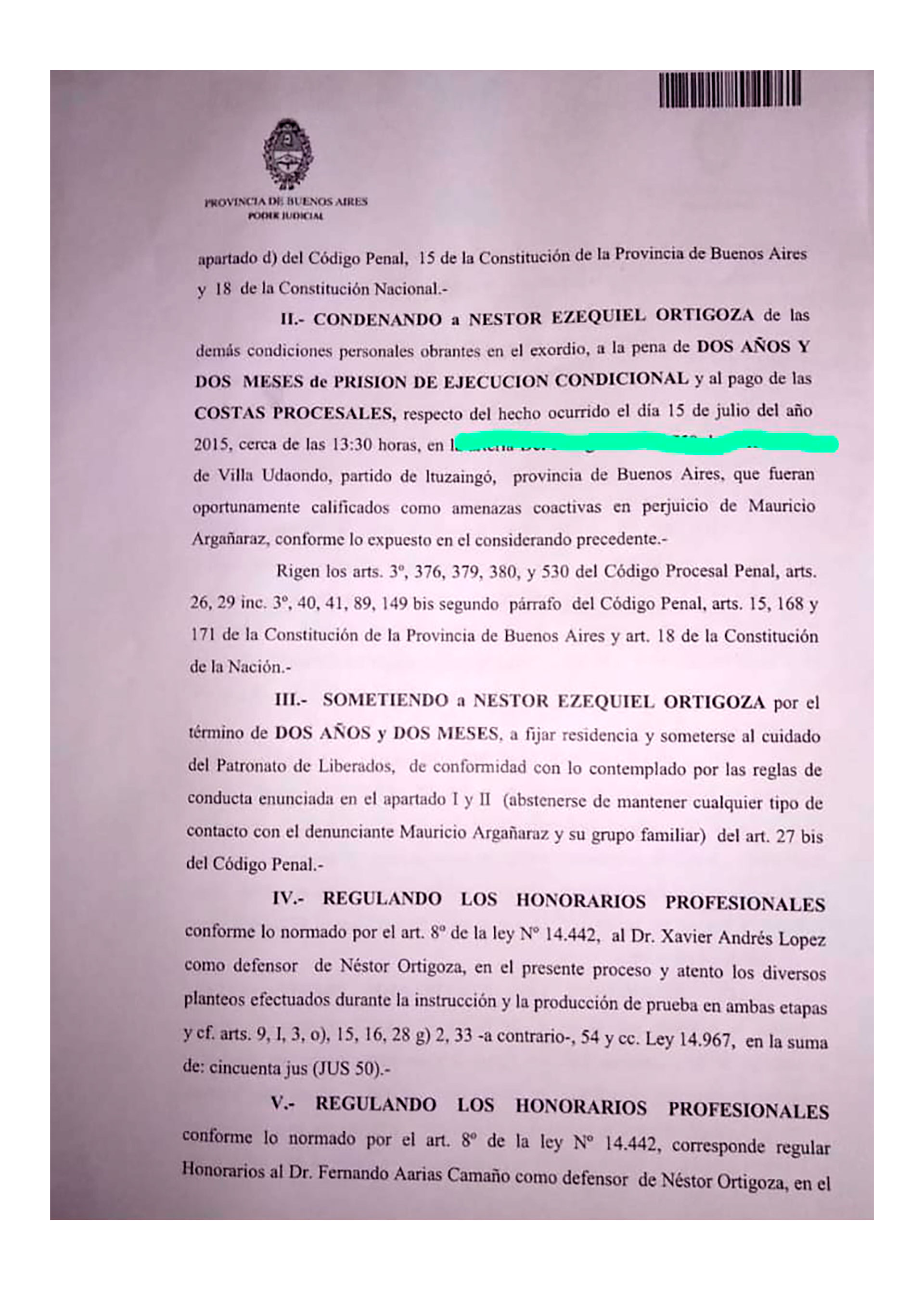 El fallo del Juzgado Correccional N° 2