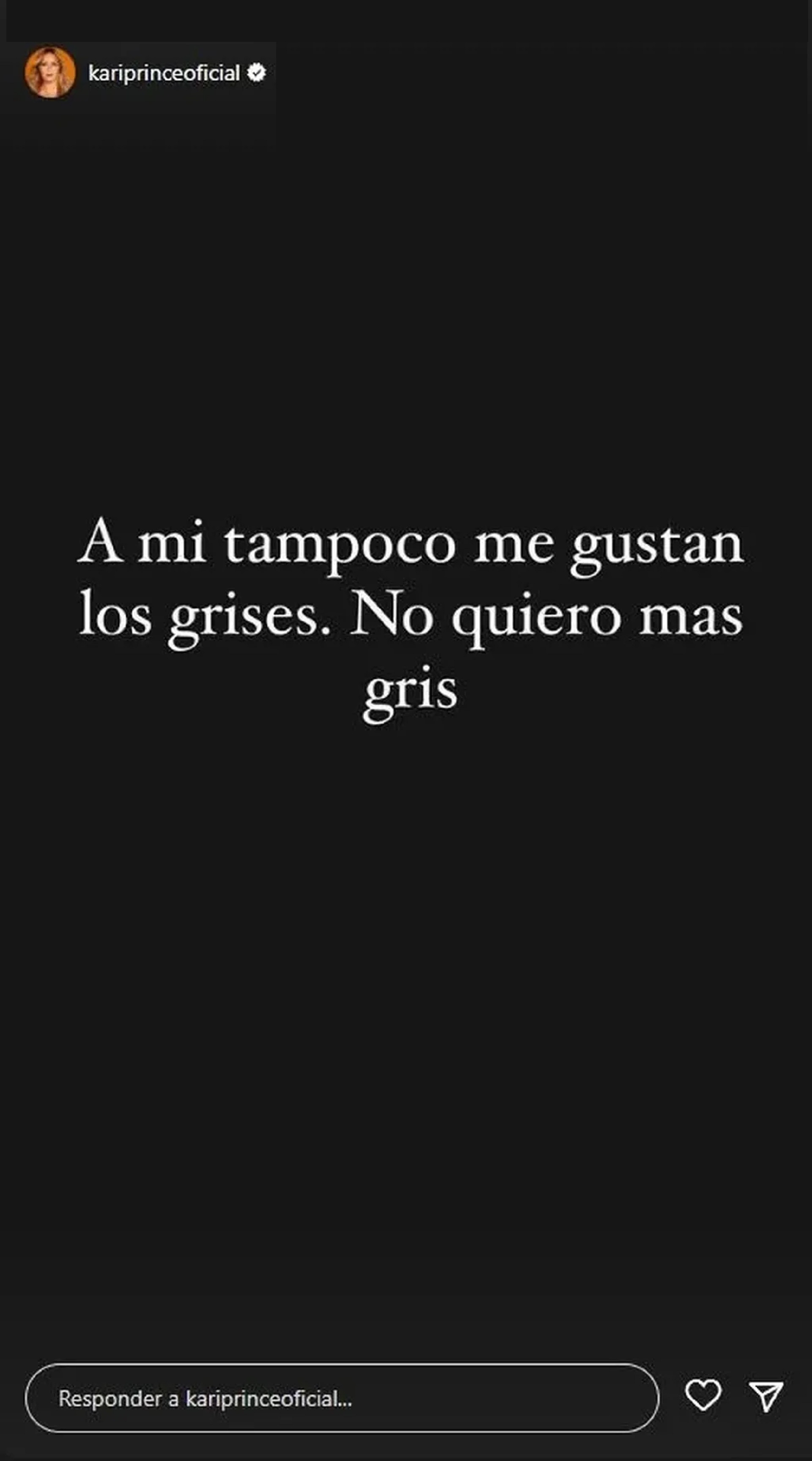 La publicación de Karina que preocupó a sus seguidores (Instagram)