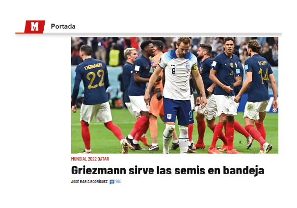Marca resaltó la actuación de Antoine Griezmann