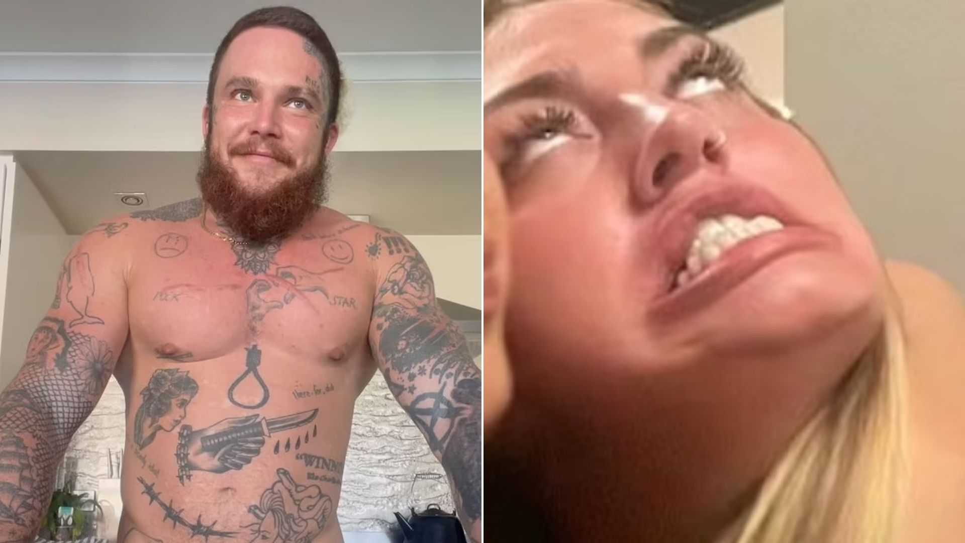 Se tatuó una foto insólita de su mujer y reaccionó con llanto y risas