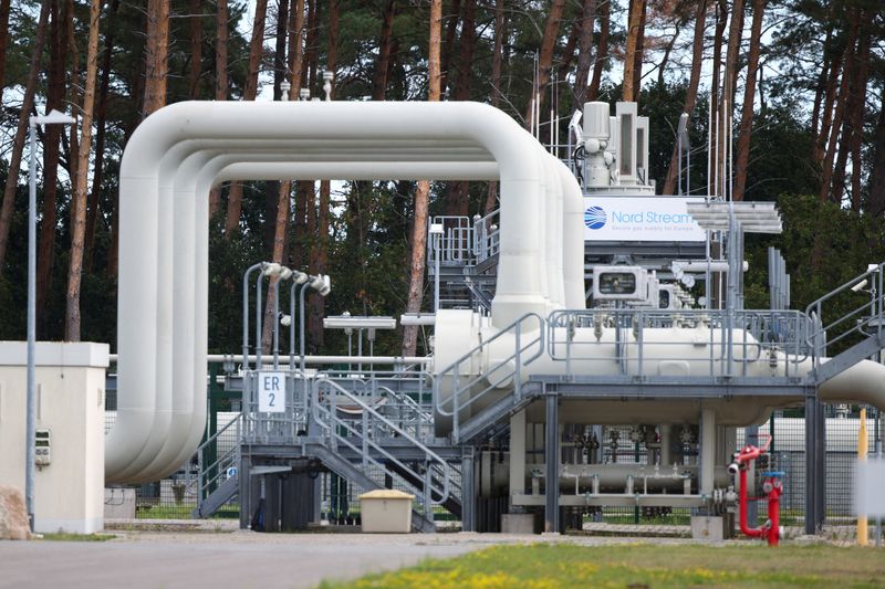 FILE PHOTO: A view of the Nord Stream 1 Baltic Sea pipeline and the transfer station of the Baltic Sea pipeline link in the industrial area of ​​Lubmin, Germany, August 30, 2022. REUTERS/Lisi Niesner