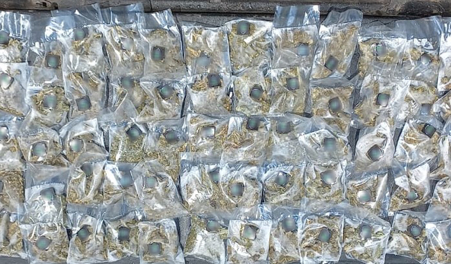 En total las autoridades zacatecanas aseguraron 45 dosis de marihuana, 34 de cocaína y 11 de cristal (Foto: Guardia Nacional)