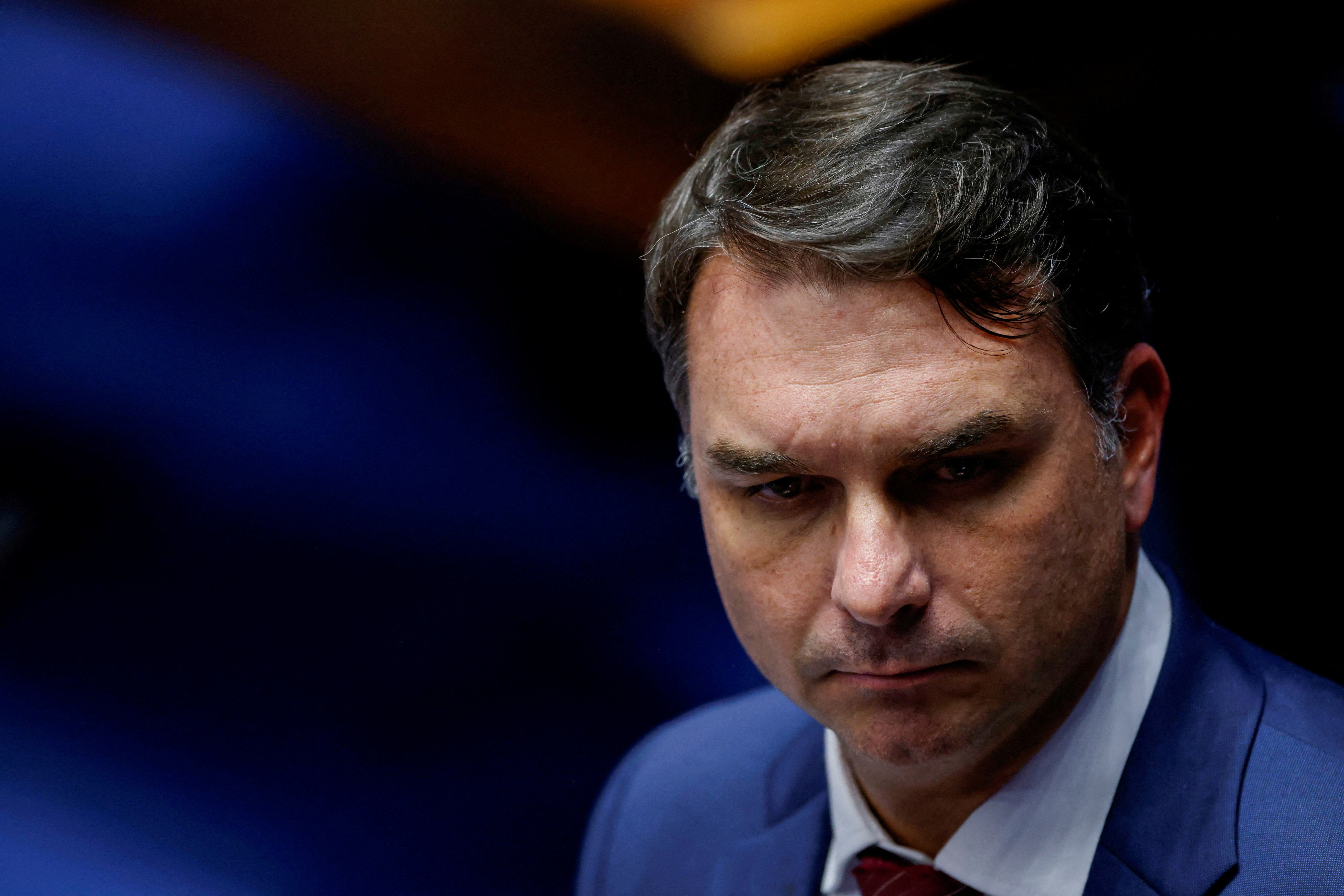 El senador Flavio Bolsonaro, hijo del líder ultraderechista y ex presidente. (REUTERS/Adriano Machado)