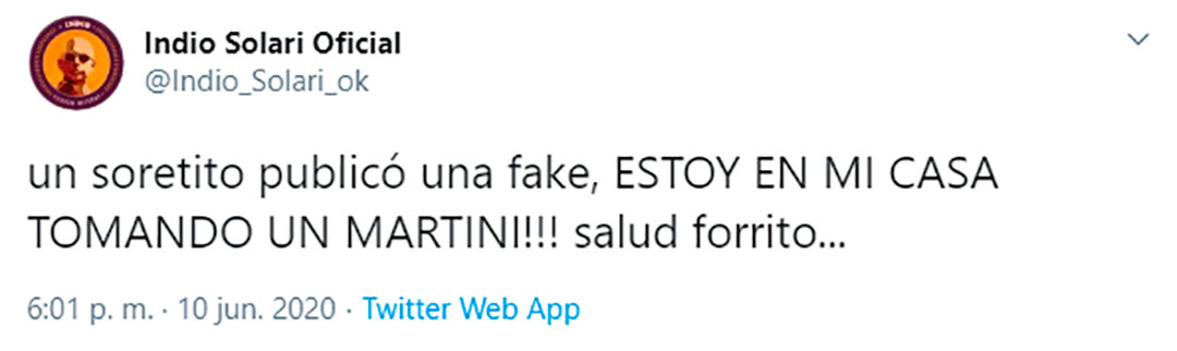 El posteo del Indio Solari