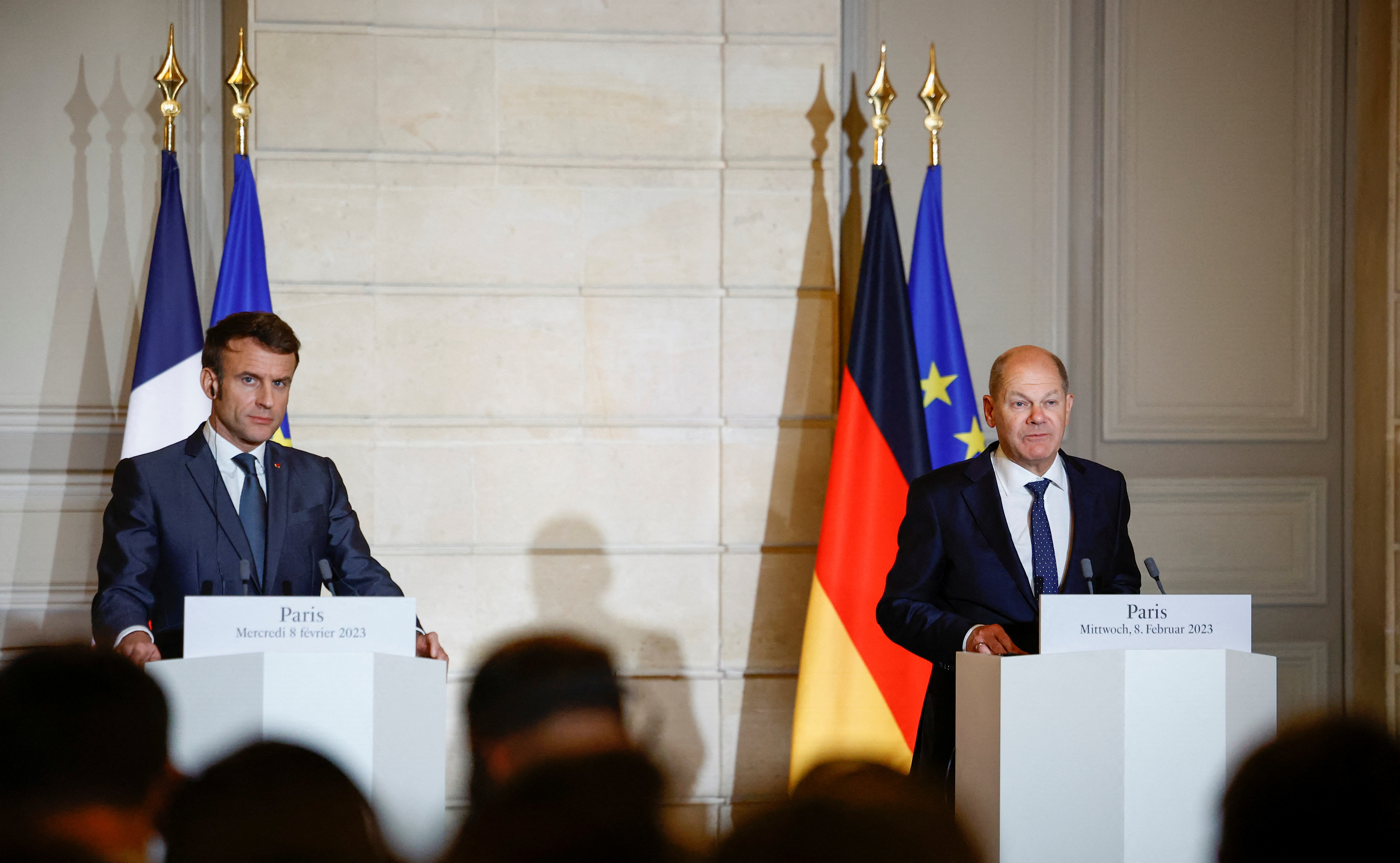 Tanto Francia como Alemania aseguraron a Zelensky su apoyo hasta el final del conflicto bélico (REUTERS)