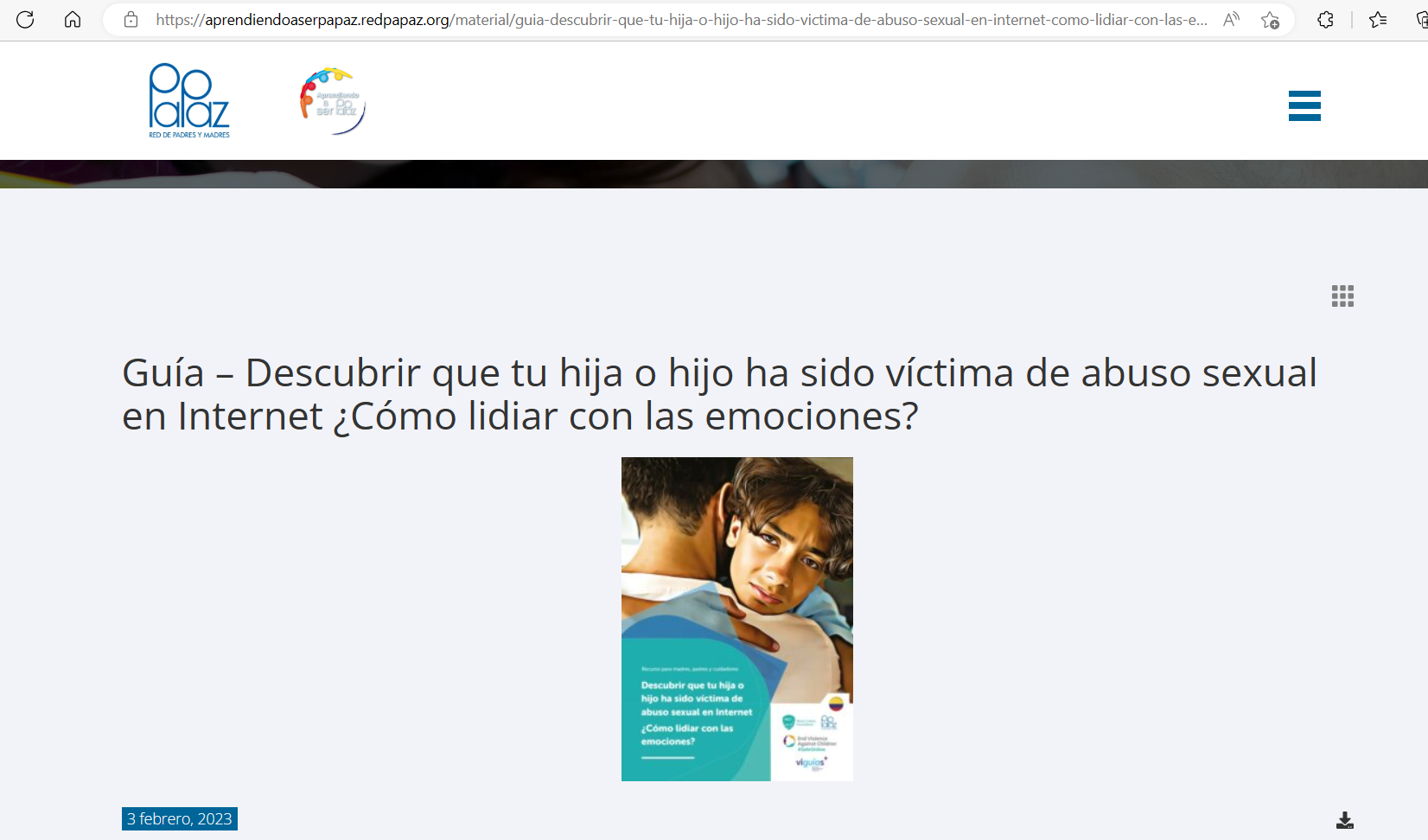 Guia para padres de menores víctimas de abuso. @aprendiendoaserpapaz.redpapaz.org - Página oficial