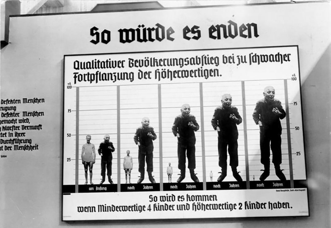 Uno de los afiches sobre eugenesia que distribuía el régimen nazi