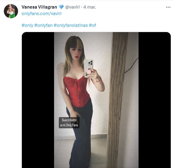 Vanesa invitó a sus seguidores a sumarse a su OnlyFans (Captura Twitter)