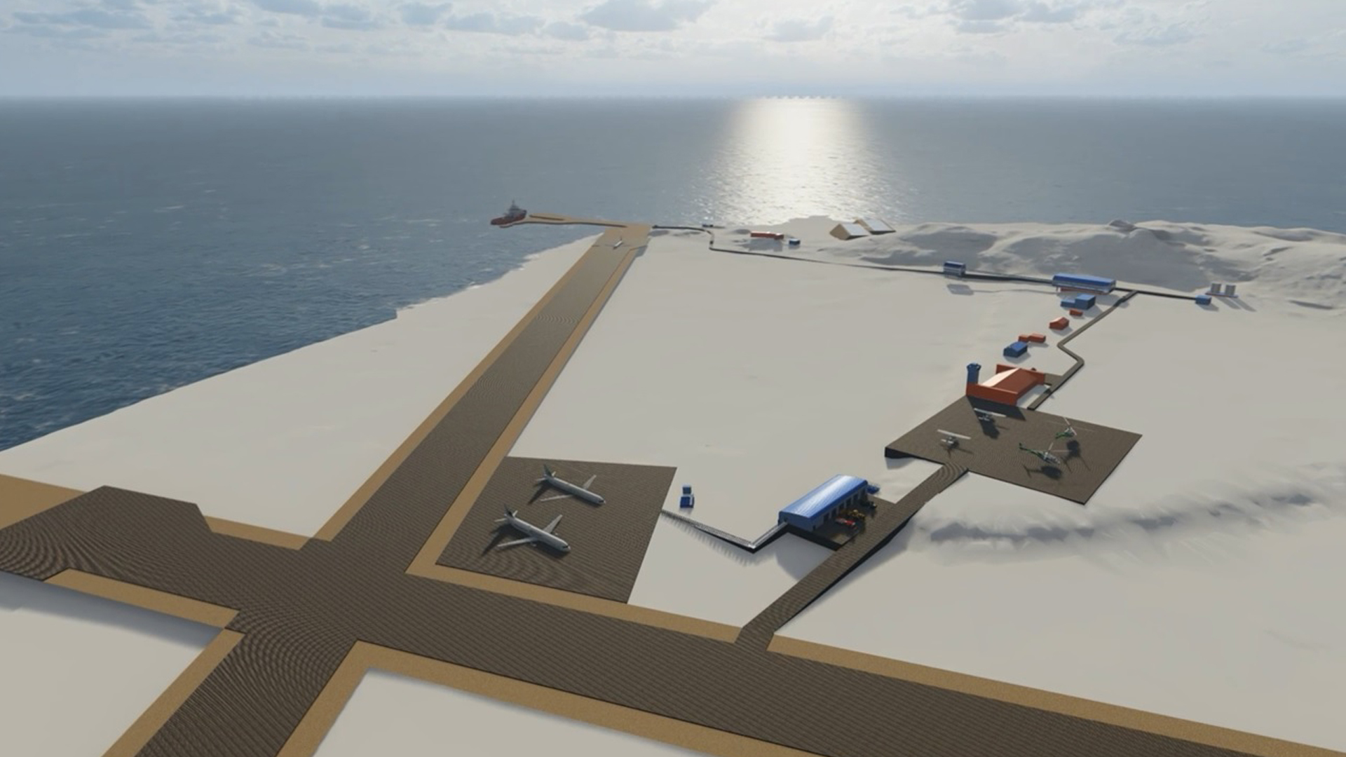 El comandante antártico cuenta también que este año comenzaron con el diseño de lo que será el aeródromo militar de la base, que contará con dos pistas transversales (Gentileza Comando Antártico)