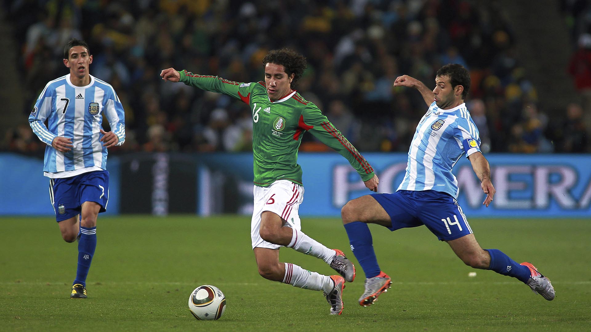 México contra Argentina en el Mundial de Sudáfrica 2010. (Francisco Estrada/LatinContent/Getty Images)