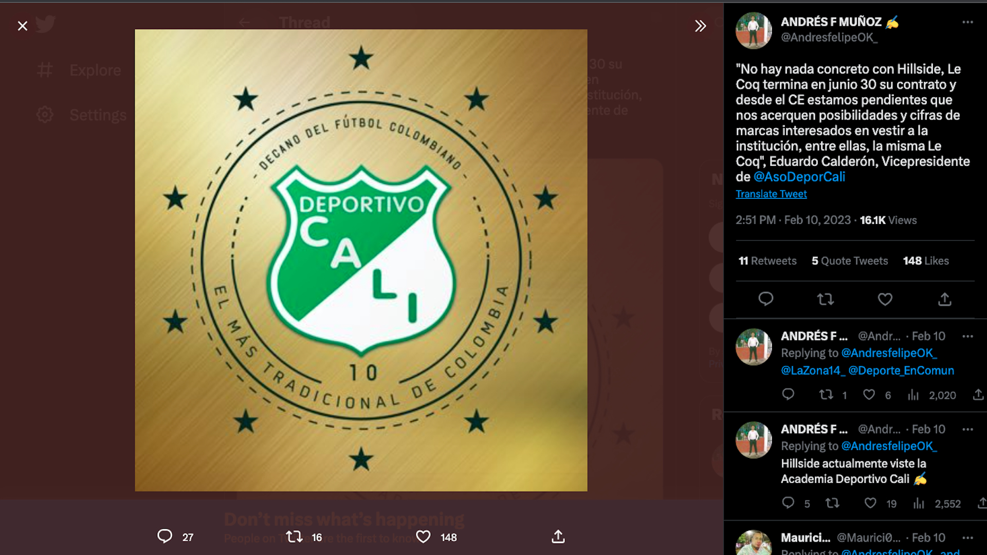 Deportivo Cali would consider changing its uniform manufacturer for the BetPlay II League 2023 6 Deportivo Cali would consider changing its sports clothing manufacturer for the BetPlay II League 2023 / (Twitter: @AndresfelipeOK_)