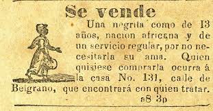 Desde los tiempos del rey Carlos III que Buenos Aires recibió esclavos. Aviso publicado en La Gaceta Mercantil del 10 de abril de 1835. Archivo General de la Nación.