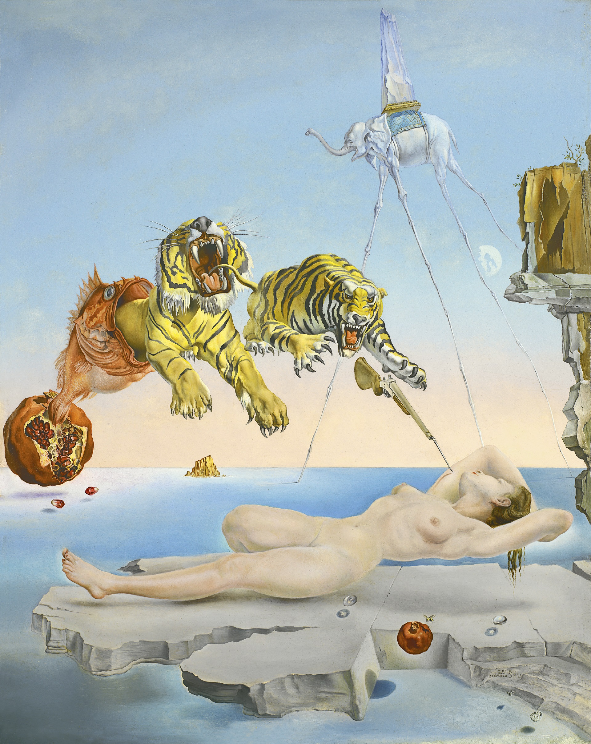 "Sueño causado por el vuelo de una abeja alrededor de una granada un segundo antes del despertar" de Salvador Dalí
