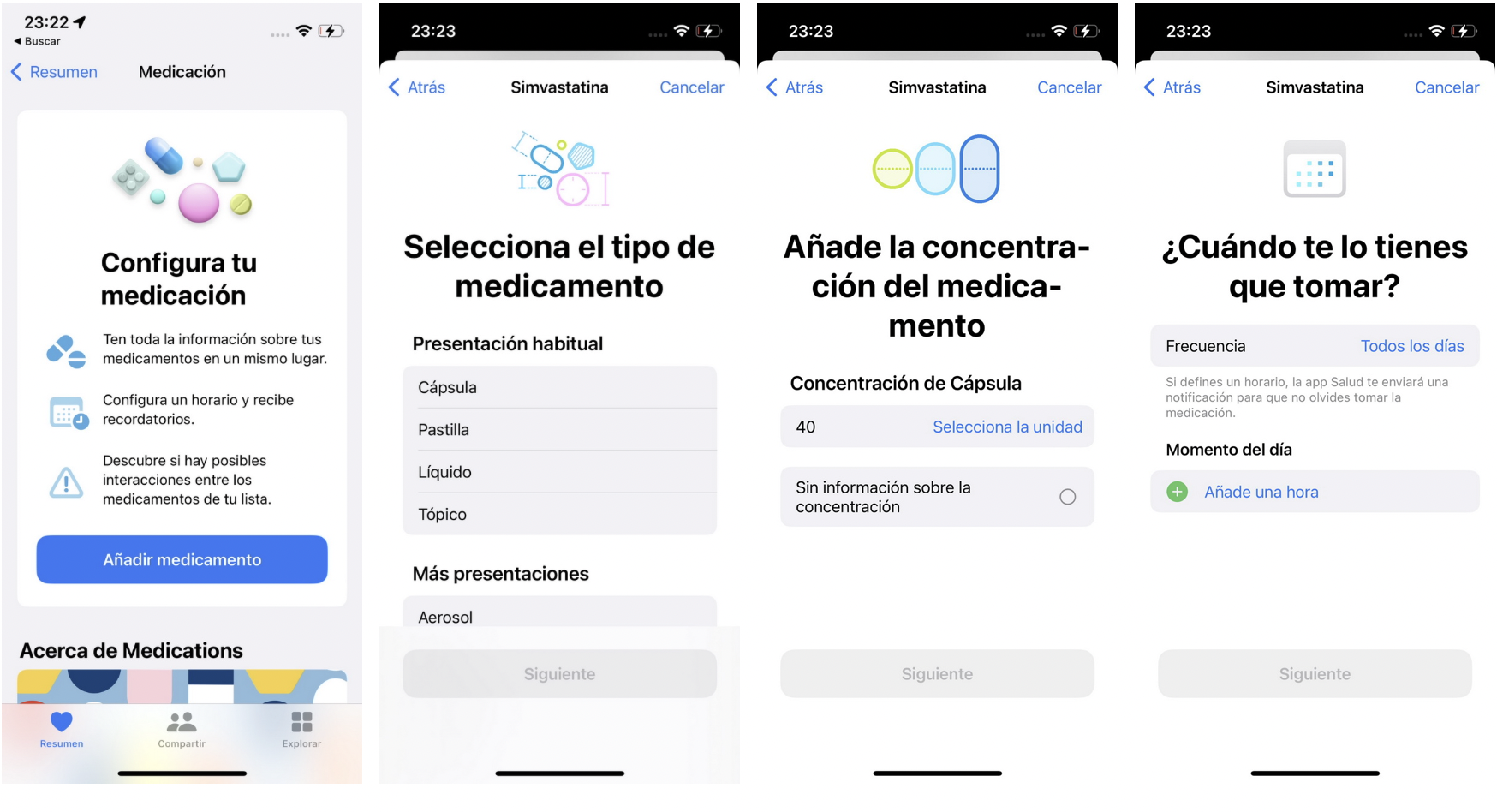 Medicamentos en iOS 16. (foto: iPhone/Jose Arana)