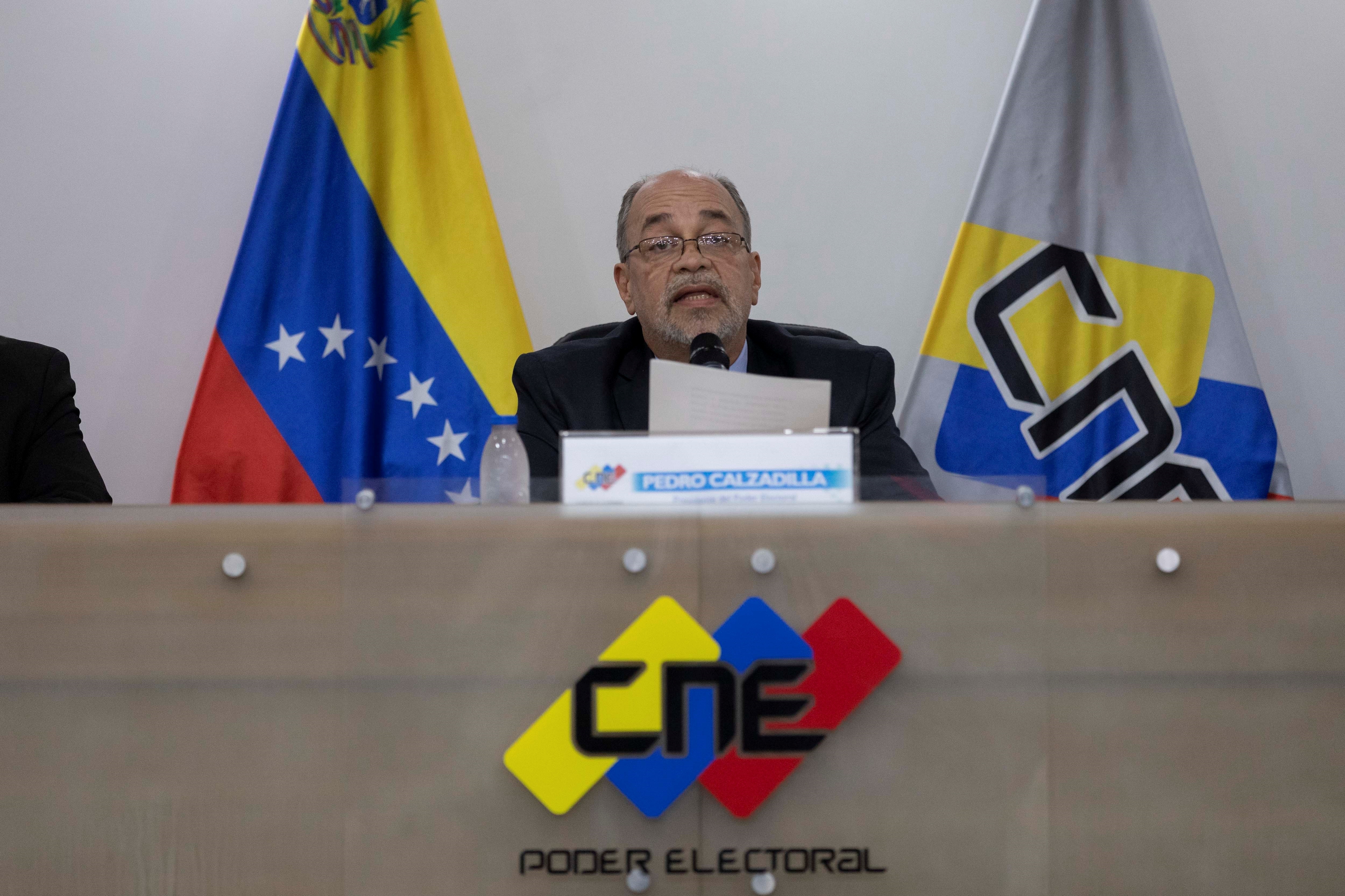El presidente del Consejo Nacional Electoral (CNE) de Venezuela, Pedro Calzadilla. EFE/Rayner Peña/Archivo
