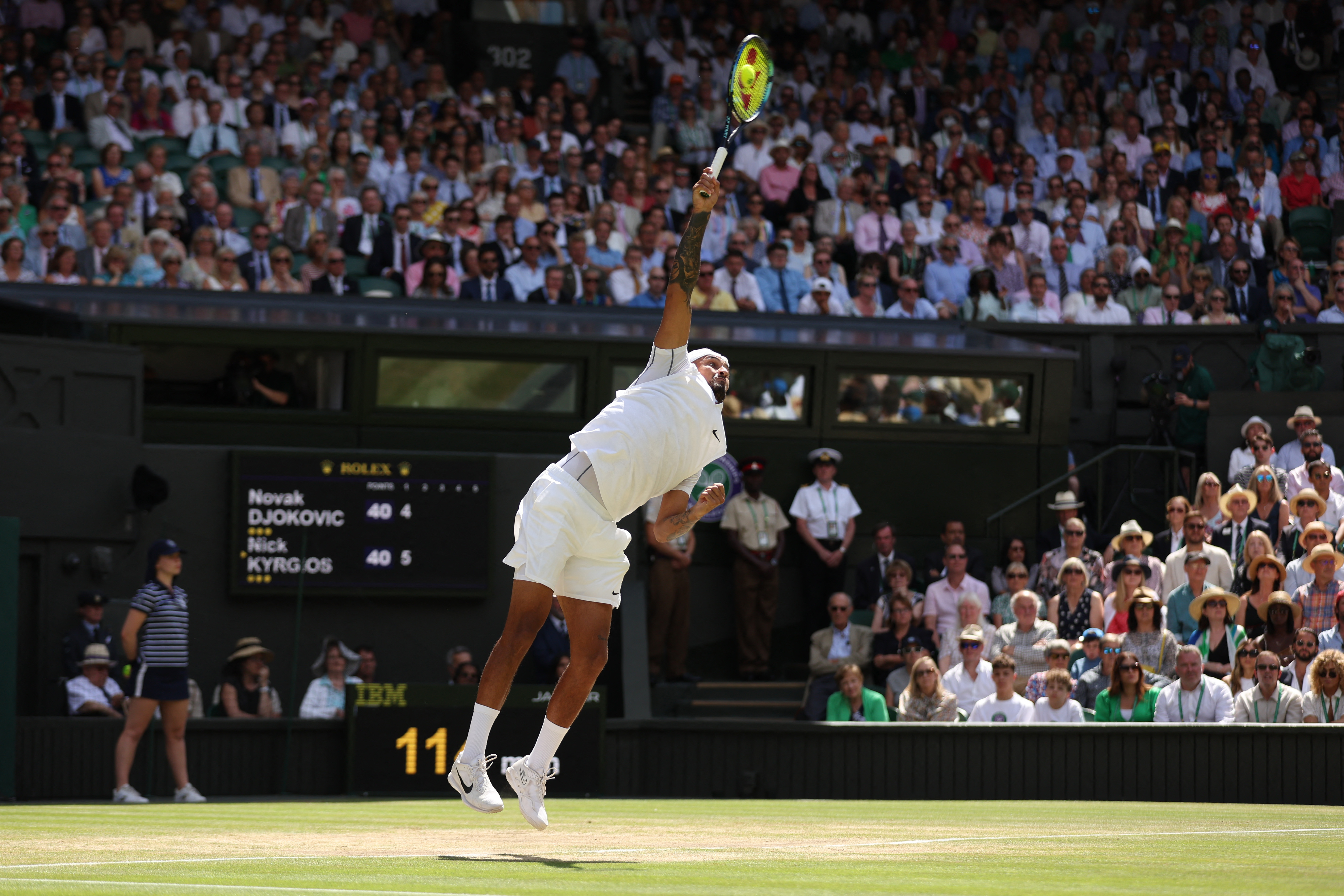 Tennis - Wimbledon - All England Lawn Tennis and Croquet Club, London, Britain - July 10, 2022 Australia's Nick Kyrgios in action during the men's singles final against Serbia's Novak Djokovic REUTERS/Matthew Childs