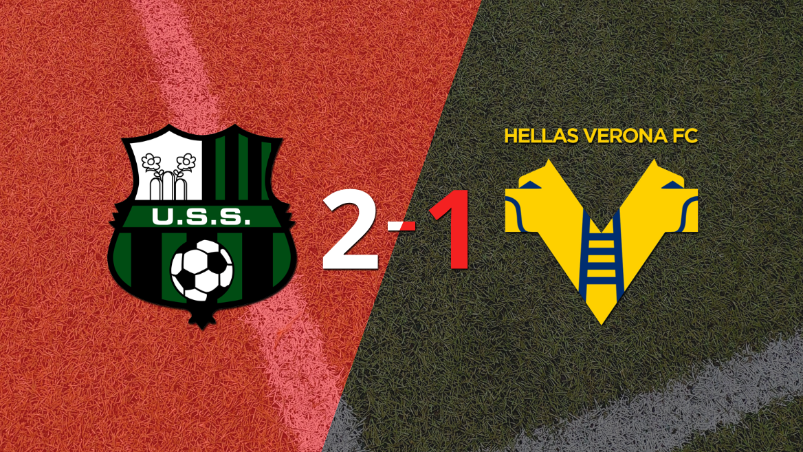 Con la mínima diferencia, Sassuolo venció a Hellas Verona por 2 a 1
